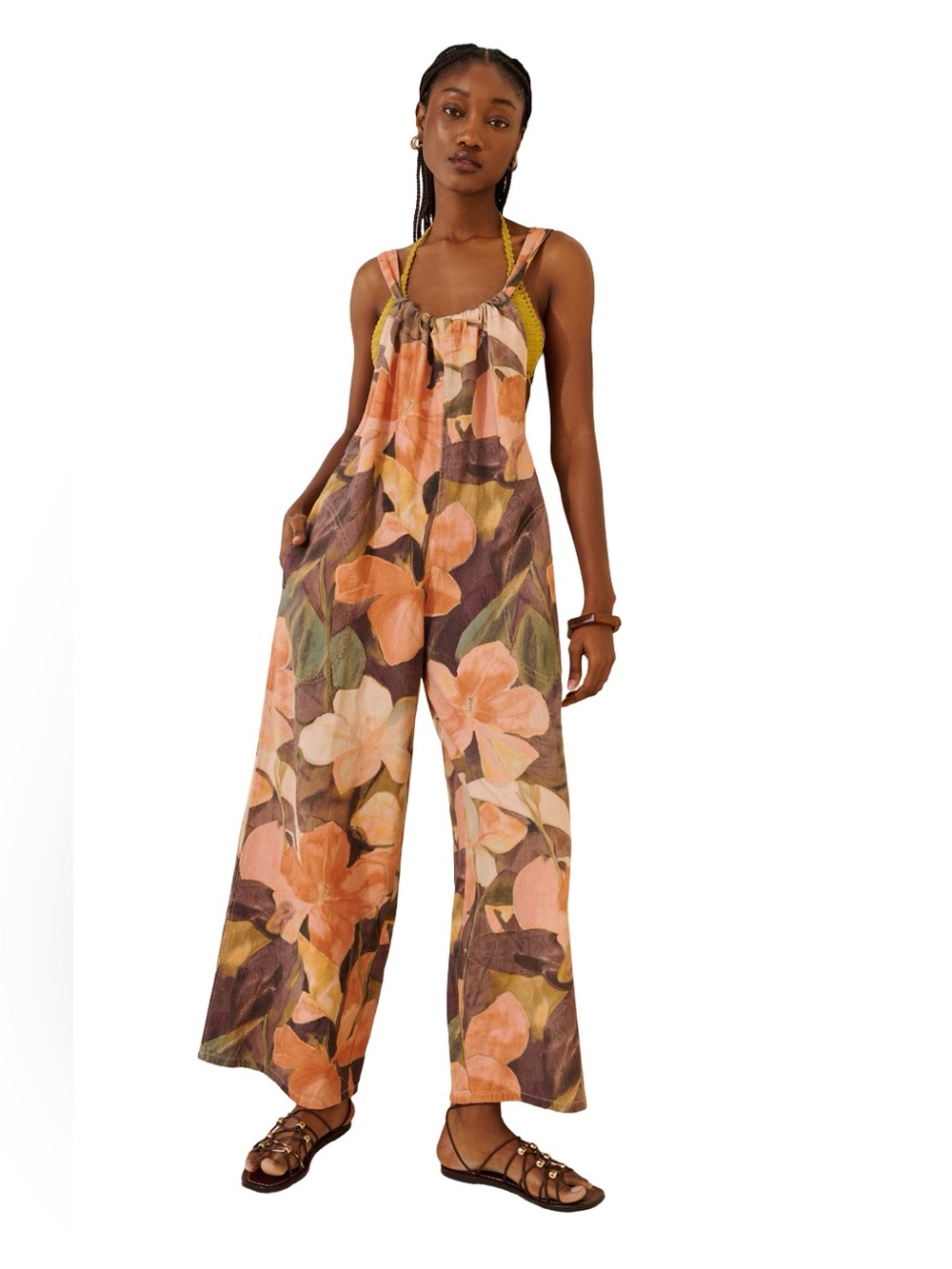 Free People We The Free Freebird Printed Jumpsuit Womens Size Small Cotton